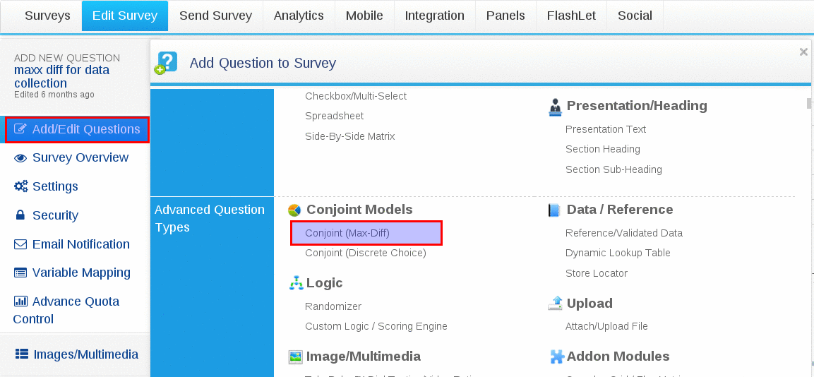 Survey Software Help Image